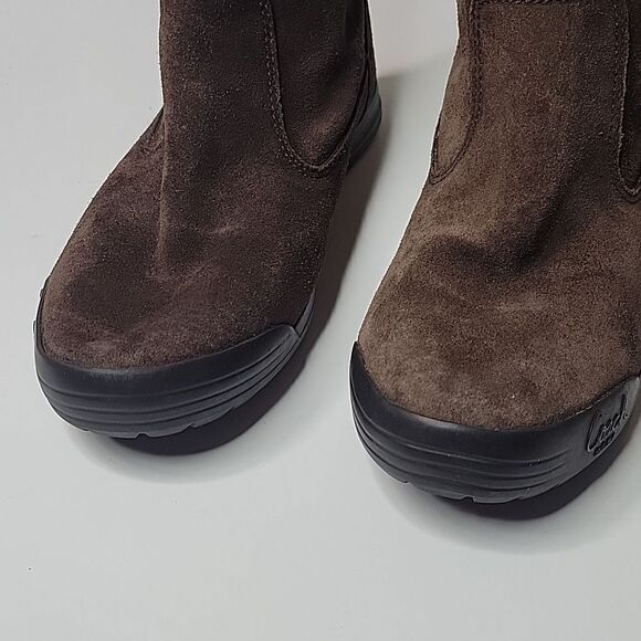 COACH 7.5 SUEDE LEATHER + WOOL BROWN BLACK TAN TATUM BOOTS 7 1/2 - Picture 12 of 14